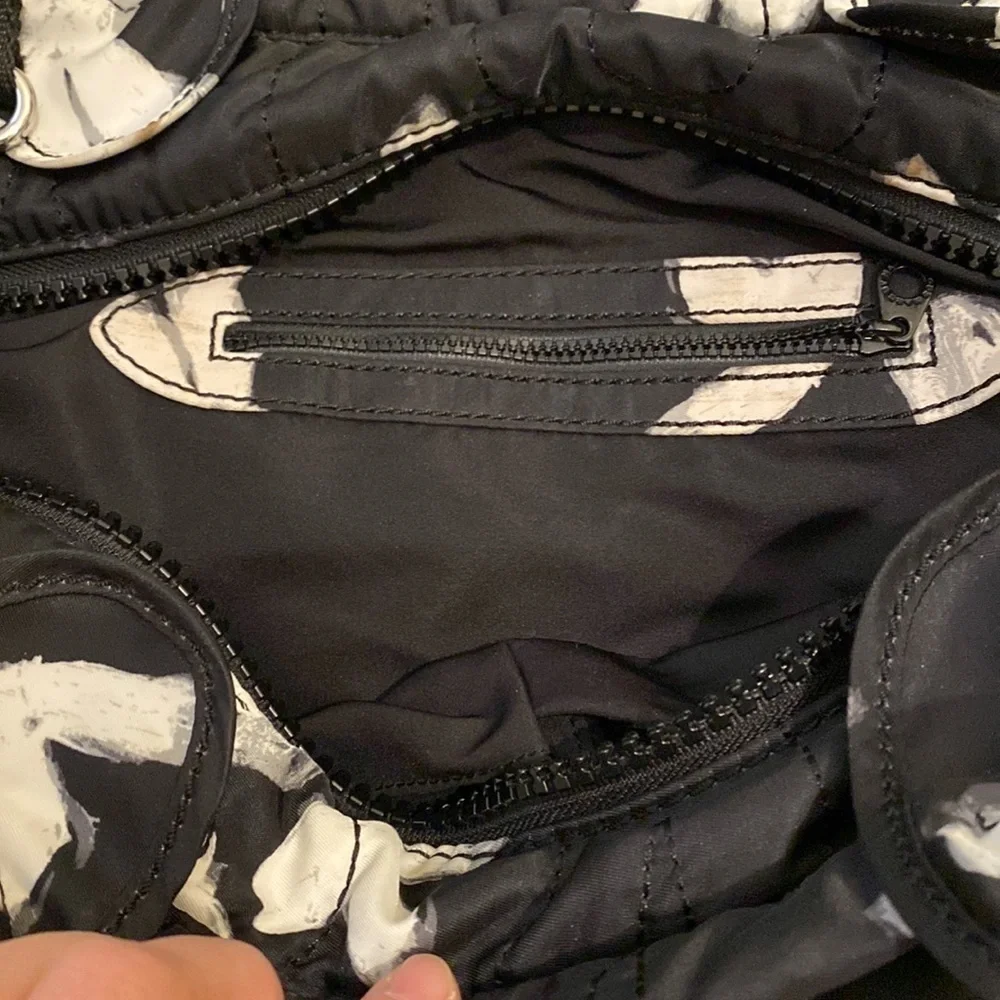 Marc by Marc Jacobs Pretty Nylon Painted Flower Diaper Bag Black - White…